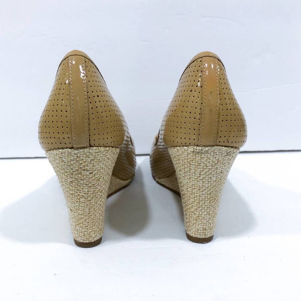 Lilly Pulitzer Perforated Patenet Leather Espadrille Wedges - Picture 4 of 10